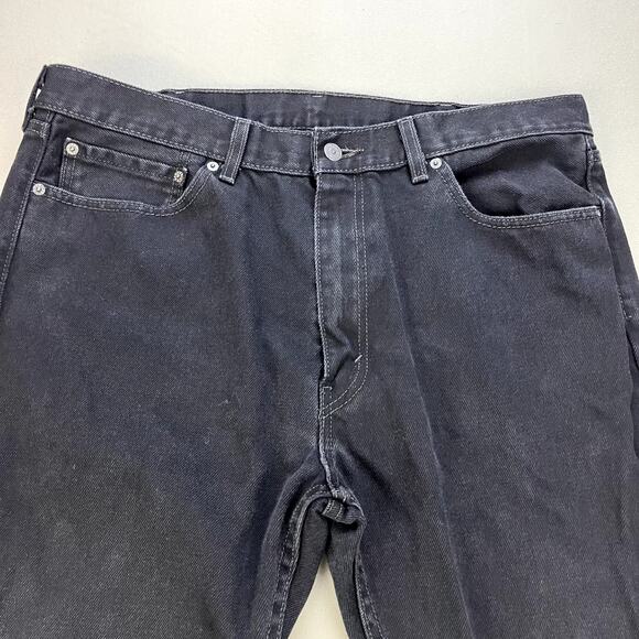 Levis 505 Jeans Mens 38x32 Black Denim Regular Fit Straight Leg Charcoal Wash - Picture 5 of 12